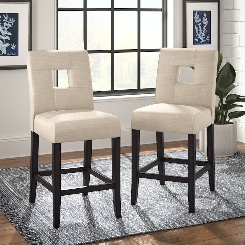 Brda Keyhole Counter Height High Back Stools (Set of 2) - Stool