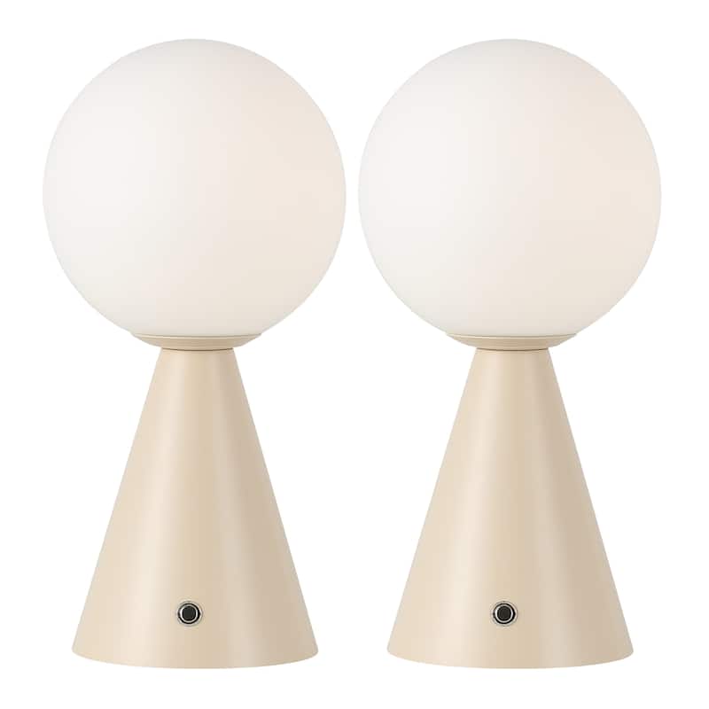 11.75" Rechargeable/Cordless Dimmable Integrated LED Table Lamp, Touch Sensor (Set of 2) - 11.75