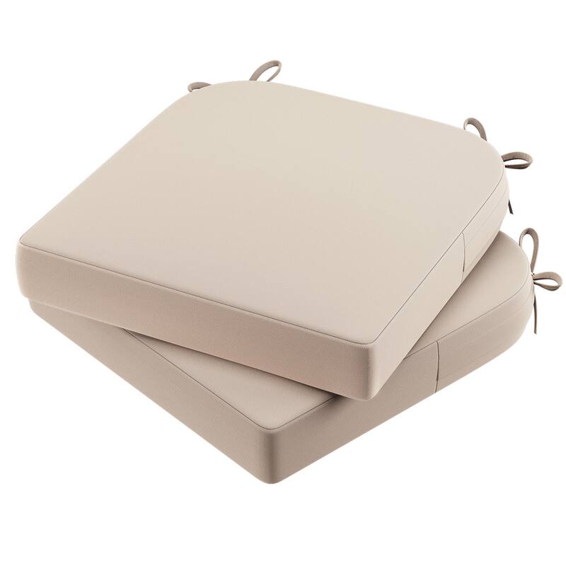 Outdoor Seat Waterproof Chair Cushion for Patio Furniture - 17" x 16" x 2" - Beige