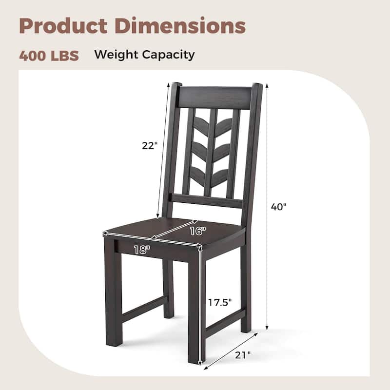 Set of 2/4 Wood Dining Chairs Modern Armless Kitchen Side Chairs