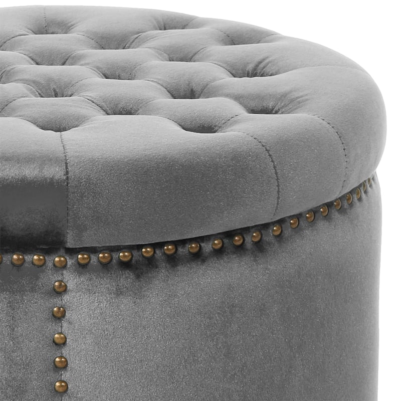 Zahra Velvet Tufted Ottoman by Christopher Knight Home