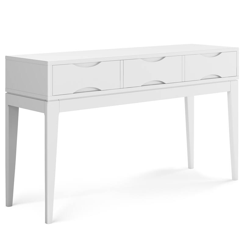 WYNDENHALL Pearson SOLID HARDWOOD 54 inch Wide Mid Century Modern Console Sofa Table - 54 W x 16 D x 31 H