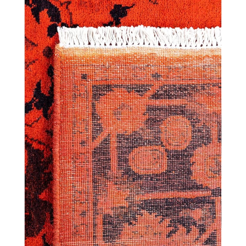 Overdyed, One-of-a-Kind Hand-Knotted Area Rug - Orange - 3' 2" x 5' 1"