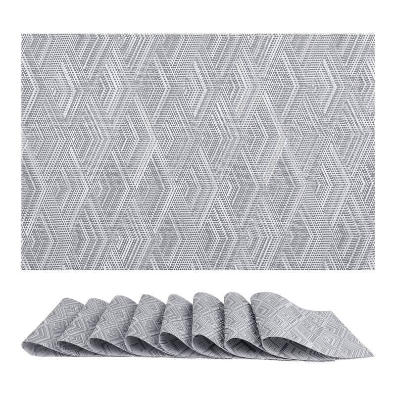 Placemats Set of 8 PVC Table Placemats for Kitchen Dining Table Decor - 18*12Inch