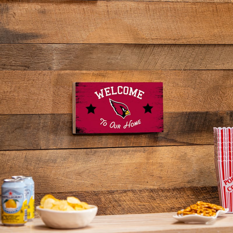 Arizona Cardinals Wooden Door Decor Wall Sign - Multi-Color
