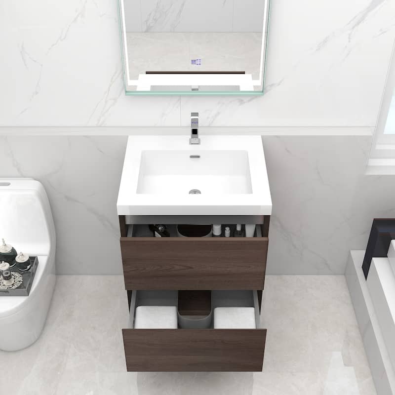 Selina 24" Wall Mounted Vanity with Single Sink - 24