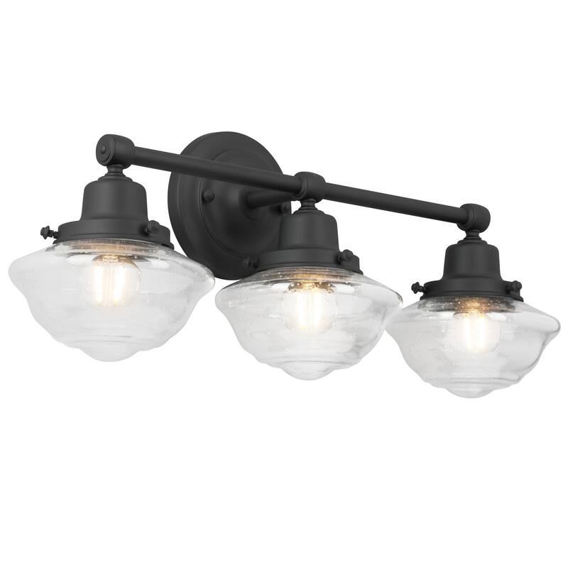 Schoolhouse Modern Industrial Farmhouse Wall Mount 3-Light Indoor Dimmable - Matte Black
