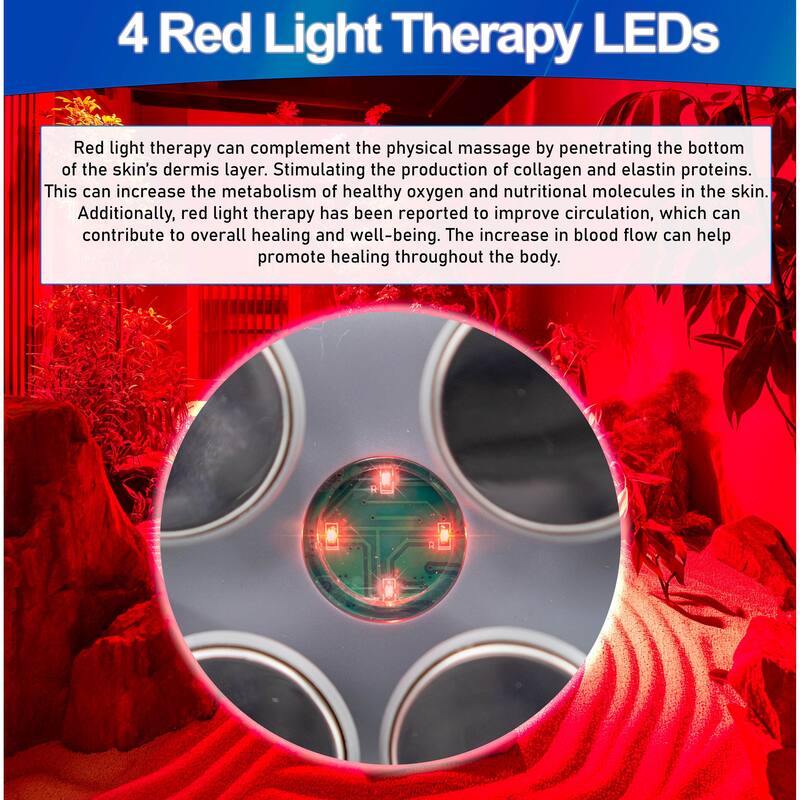 Electric Pulse Neck Massager with Heat, Red Light and Magnetic Field Therapy - 6 Modes Shiatsu to Kneading, 7 Intensities - N/A