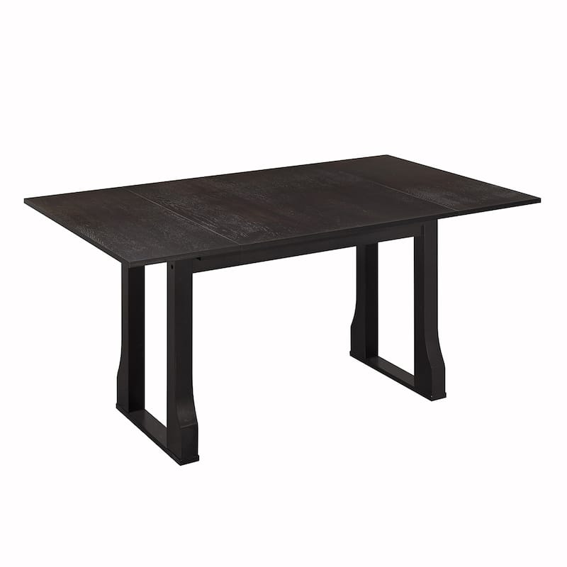 6PCS Rattan Wooden Extendable Dining Table Se