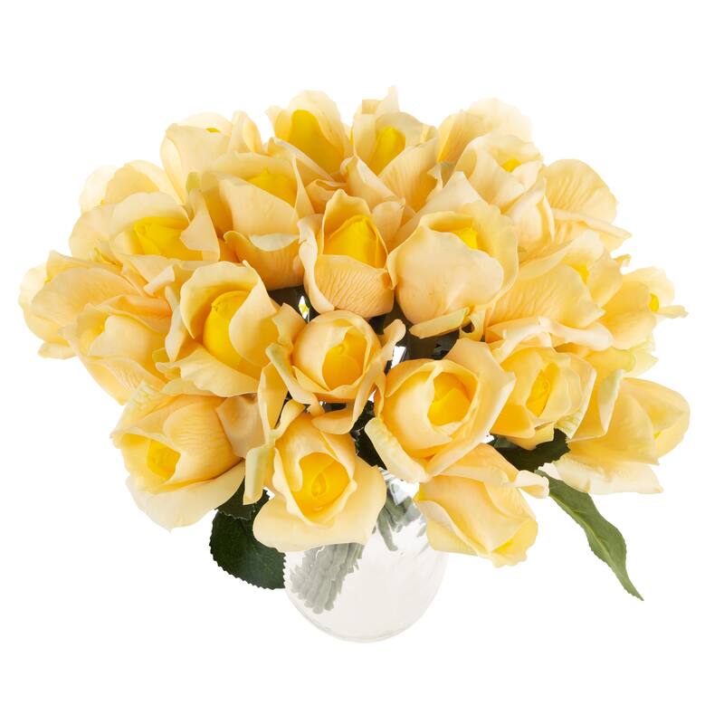 Pure Garden Rose Artificial Flowers, Yellow