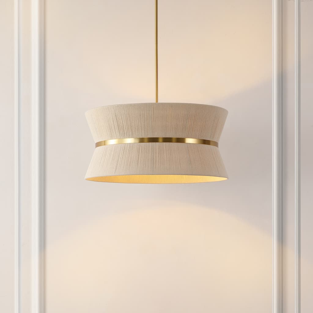 SAFAVIEH Lighting Georgine Glam Brass-tone Chandelier, 24-Inch - Bleached Natural/Brass Gold