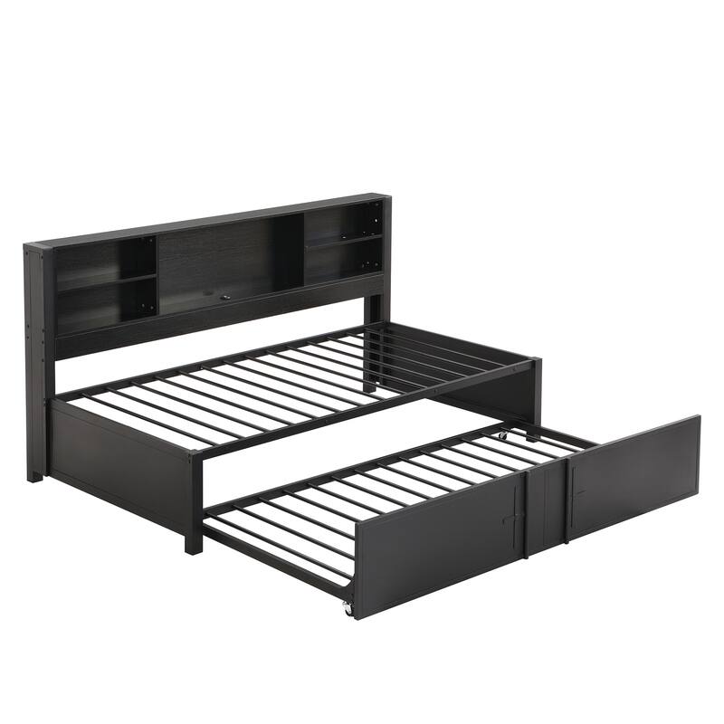 Twin Size Daybed with Twin Size Trundle, Unique Design Modern ...