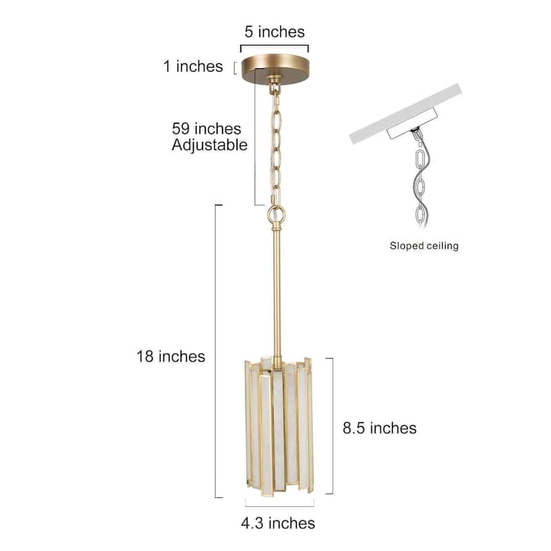 Tifany Modern Gold 1-Light Mini Kitchen Pendant Lighting for Dining Room - 4.3'' D x 8.5'' H