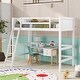 preview thumbnail 1 of 36, Elegant Twin Size Loft Bed Wooden Kids Bed with Ladder,Guardrail,Stair,Storage Drawers and Desk White