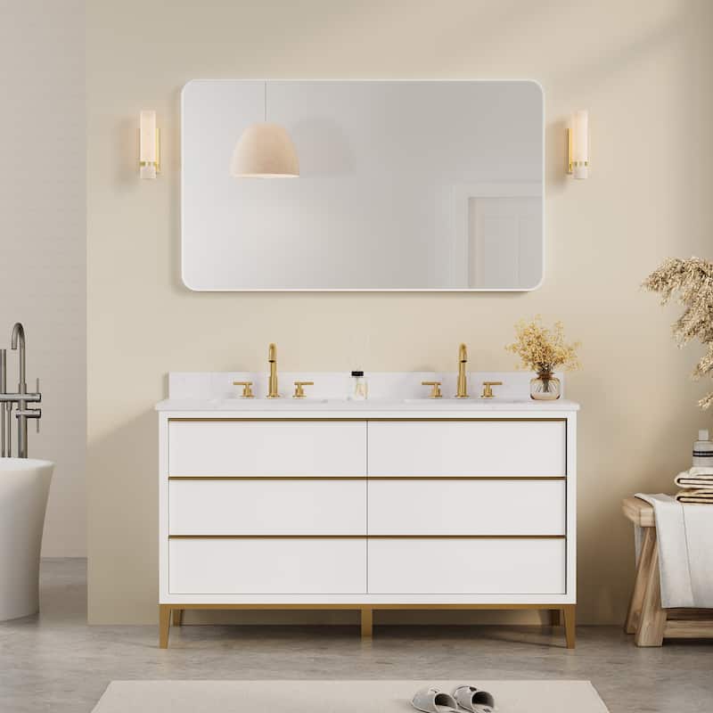 Modern Bathroom Wall Mounted Anodized Aluminum Framed Wall Vanity Mirror