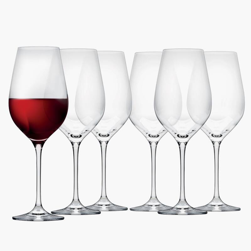 Set of Six Red 15OZ Wine Glasses Bed Bath & Beyond 37836146
