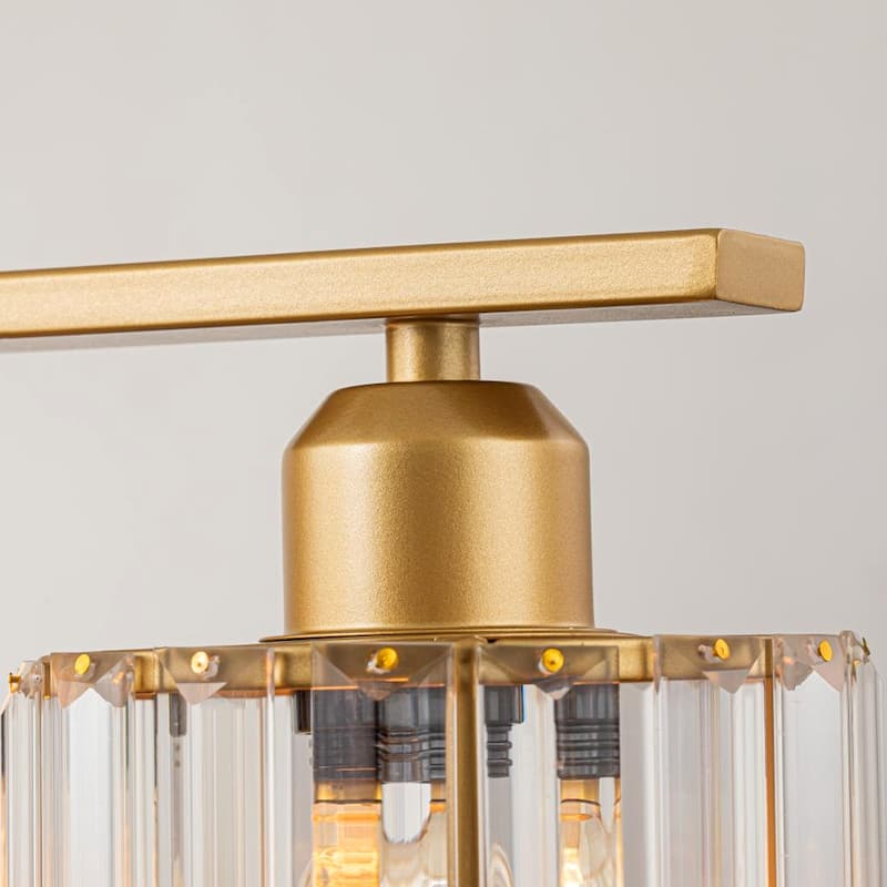 Starsky 5-Light Modern Glass Crystal Chandelier Cluster Linear Kitchen Island Light with Cylindrical Shade