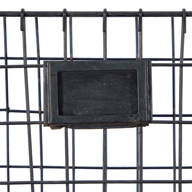 Black Metal 2 or 5 Slots Magazine Rack Holder with Suspended Baskets and Label Slot
