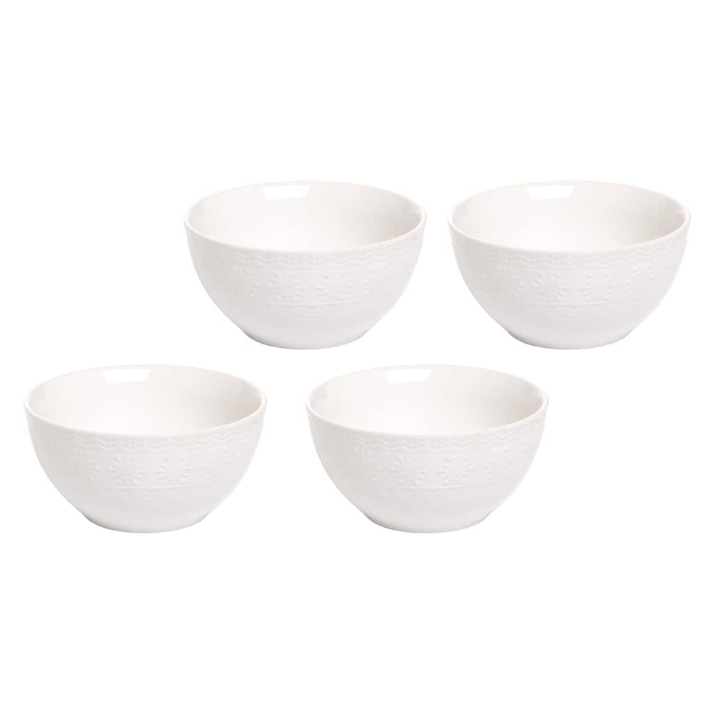 Snowflake Border Christmas Bowl Set of 4