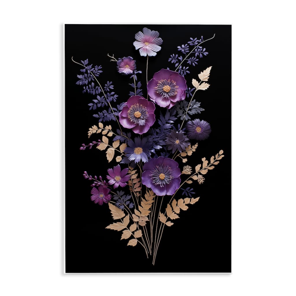 Stupell Dimensional Purple Flowers Wall Plaque Art Design By Heidi Kuntz