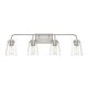 preview thumbnail 1 of 9, Meridian M80045 4 Light 32" Wide Bathroom Vanity Light with Tapered Brushed Nickel