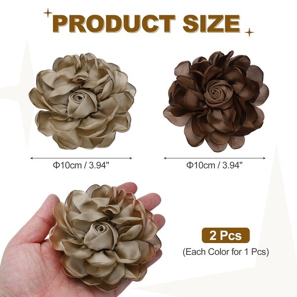 Large Fabric Flower Brooches Pins Cloth Rose Big Brooch for Women