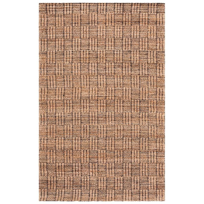 SAFAVIEH Handmade Natural Fiber Haidi Jute Rug - 6' Square - Natural/Black