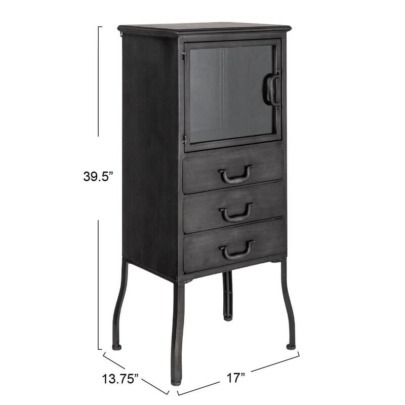 Sleek Metal Cabinet Storage with 3 Drawers
