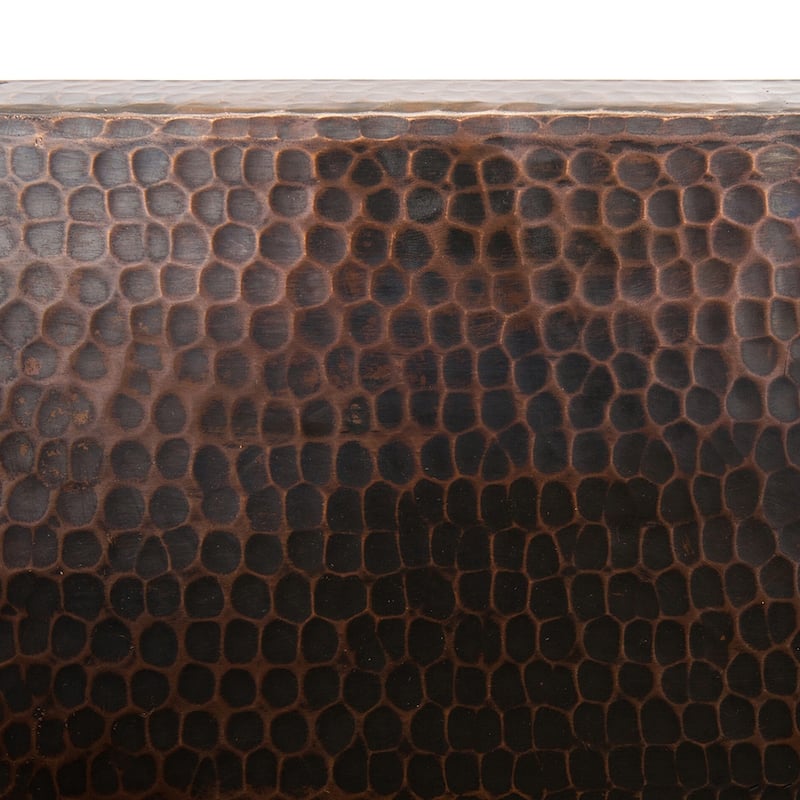 17-in Large Square Hammered Copper Bar/Prep Sink (BS17DB)