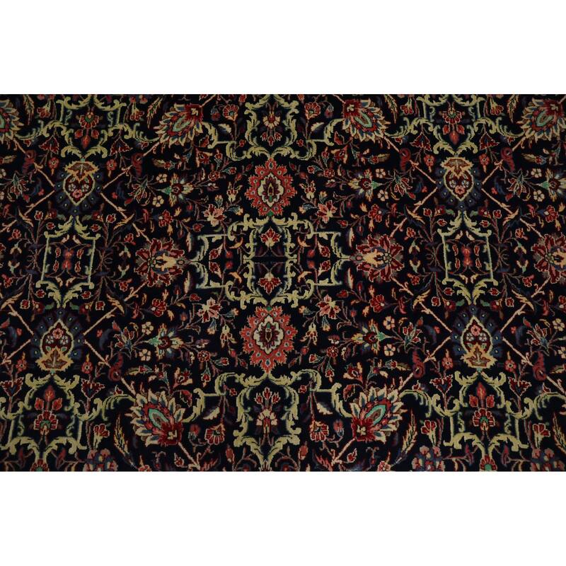 Hand Knotted Oriental 100% Wool Carpet Traditional Traditional Navy Blue & Blues Sarouk Area Rug - 14' 5'' X 10' 4''