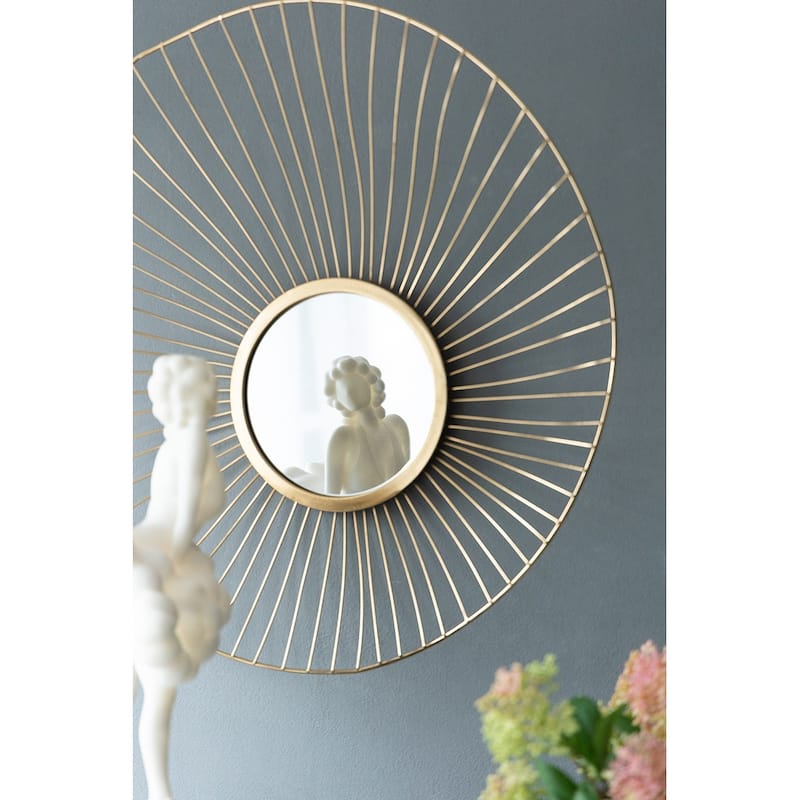 Set of 3 Abstract Designed Wall Decor Mirror - Gold