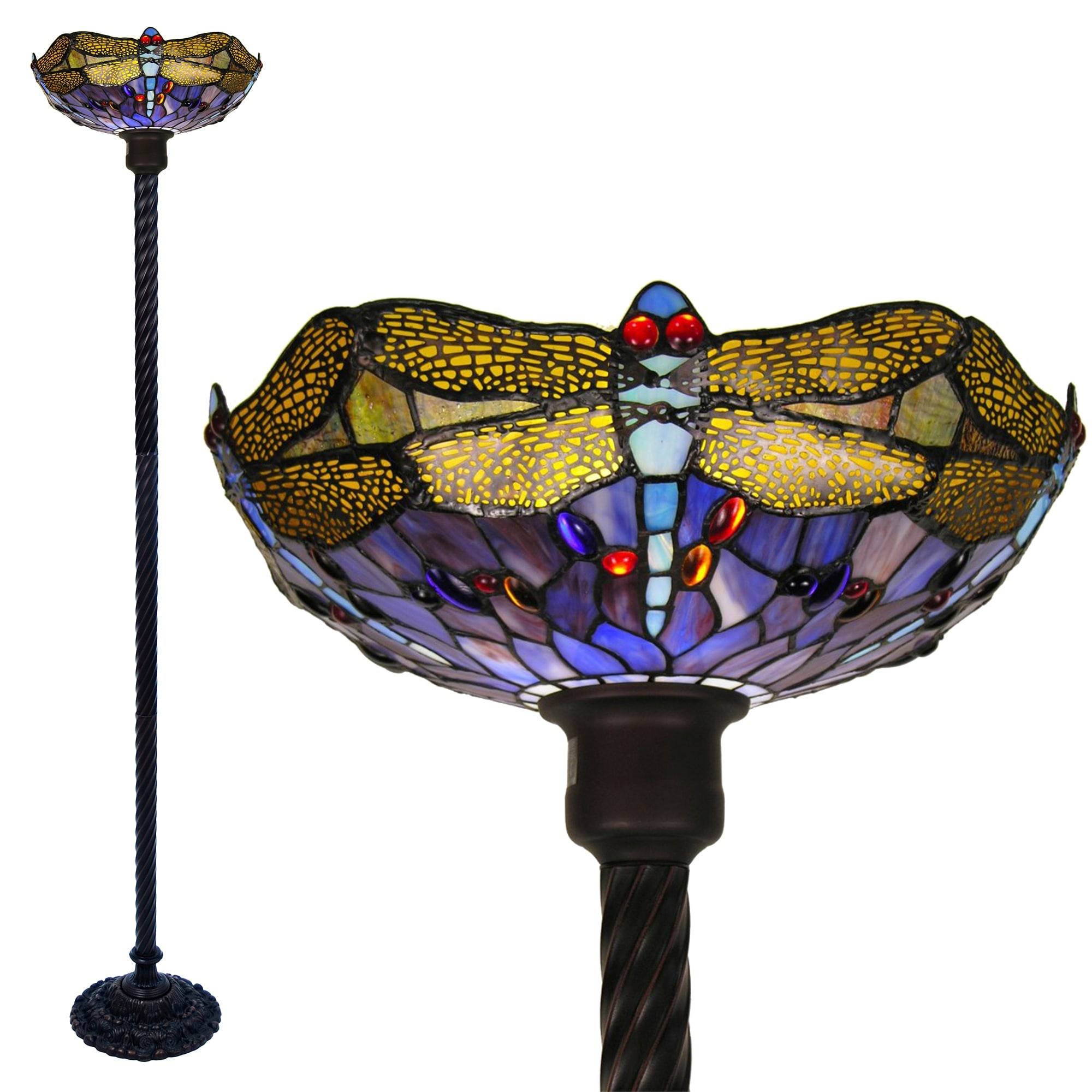 Warehouse of Tiffany Tiffany-style Dragonfly Torchiere