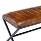 preview thumbnail 5 of 6, Tufted Faux Leather 46.5" Length Upholstered Dining Bench with Metal X Legs