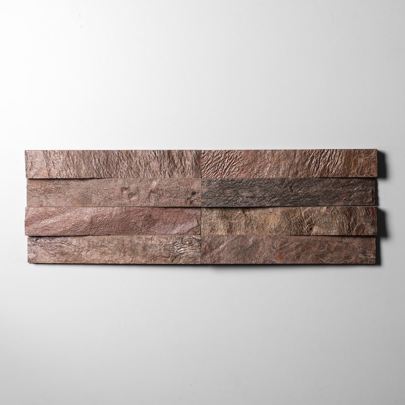 Stone Wedge 2 in. x 12 in. Burnished Bronze Split Face Quartzite Wall Tile