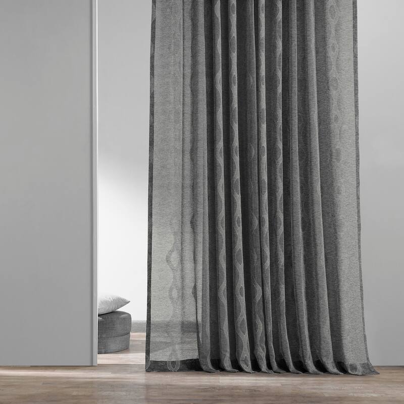 Exclusive Fabrics Vega Patterned Linen Sheer Curtain (1 Panel)