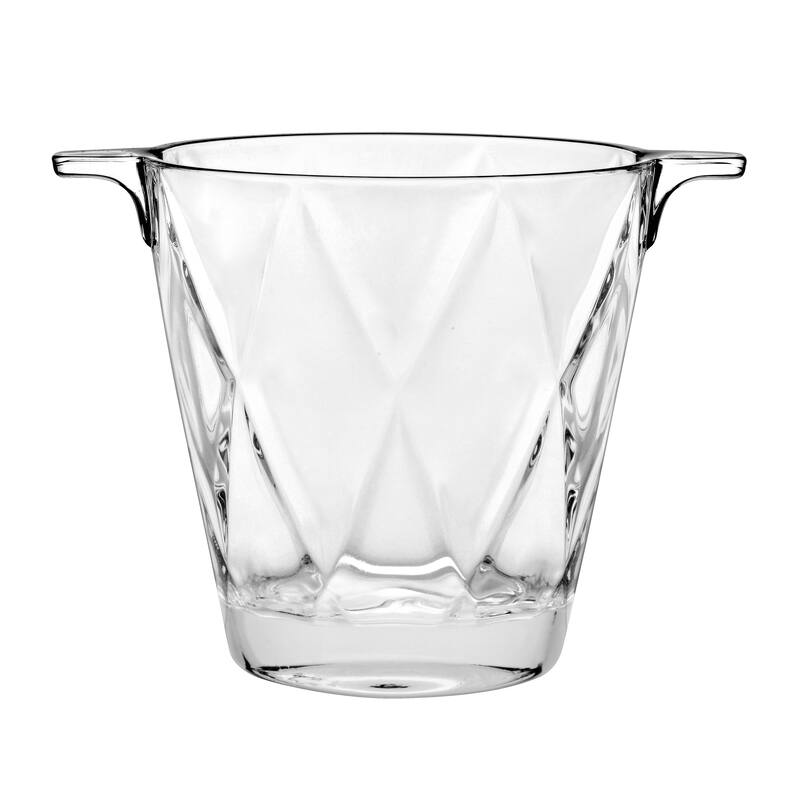 Glass Ice Bucket - Round W/ Handles-6" Height - 6" Height