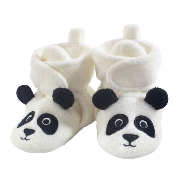 slide 1 of 1, Hudson Baby Baby Cozy Fleece Booties, Panda Bear 0-6 Months - Panda Bear