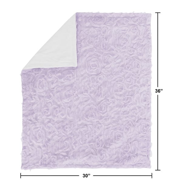 Purple Floral Rose Girl Baby Receiving Security Swaddle Blanket - Lavender Flower Luxurious Elegant Princess Boho Shabby Chic