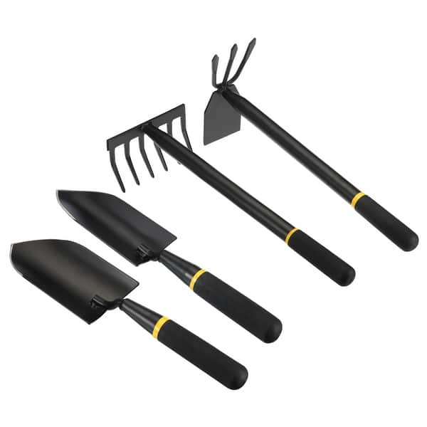 4Pcs Garden Tool Set, Hand Gardening Rake Garden Shovels Weeding