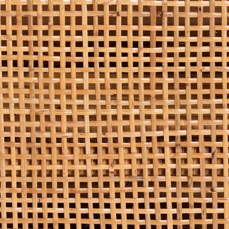 Vivan Bohemian Honey Rattan and Mahogany Wood 3-Drawer Storage Cabinet