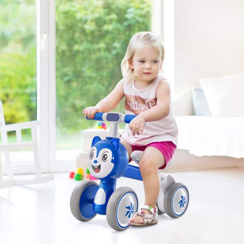 2-in-1 Blue Toddler Balance Bike with Carbon Steel Frame for Ages 10-36 Months Smooth Ride - 22" x 10.5" x 16" (L x W x H)