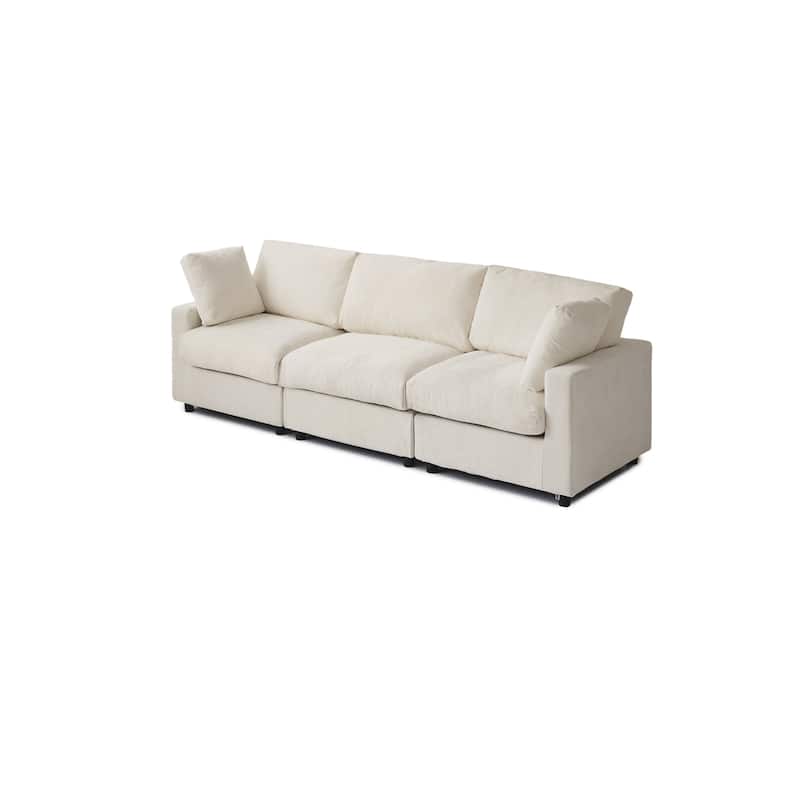 Modern Convertible Sectional Sofa Couch, 100" Cloud Modular Couches 3 Seat Sectional Sofas for Living Room