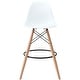 preview thumbnail 42 of 57, Counter Stool With Back Plastic Molded Wooden Eiffel Base For Kitchen Island Hotel Work High Chair