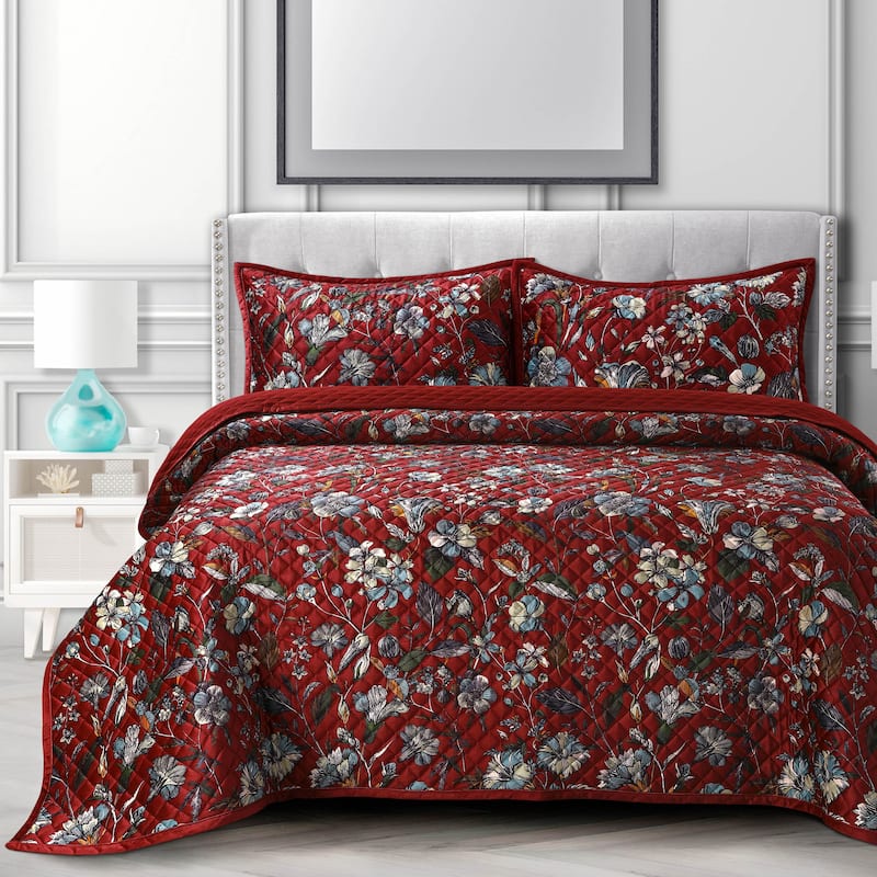 Velvet Printed Oversized Quilt Set