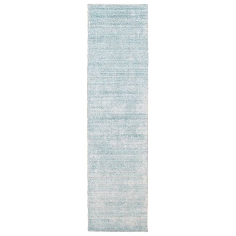 ECARPETGALLERY Hand-knotted Kashkuli Gabbeh Blue Wool Rug - 2'7 x 12'0 - Light Blue - 2'7 x 12'0