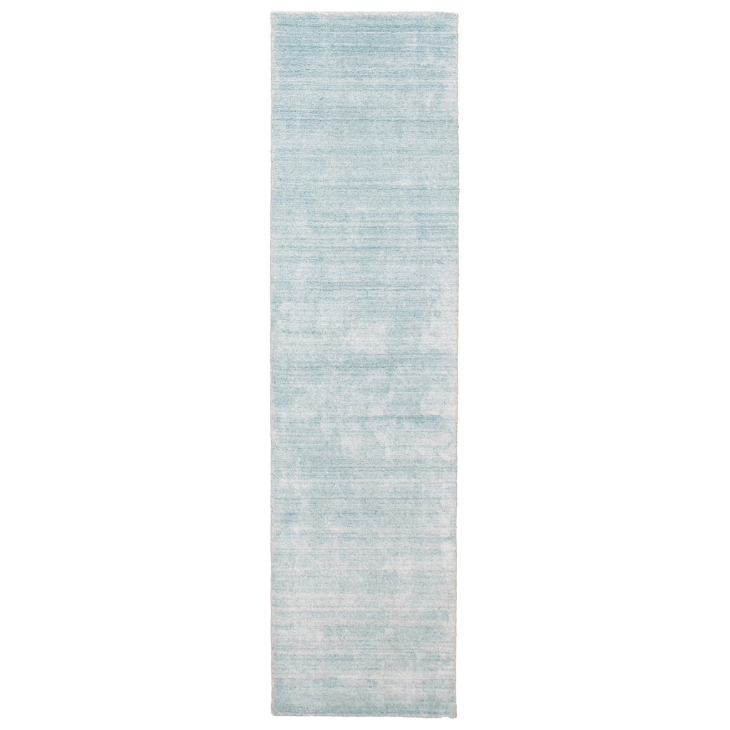 ECARPETGALLERY Hand-knotted Kashkuli Gabbeh Blue Wool Rug - 2'7 x 8'0
