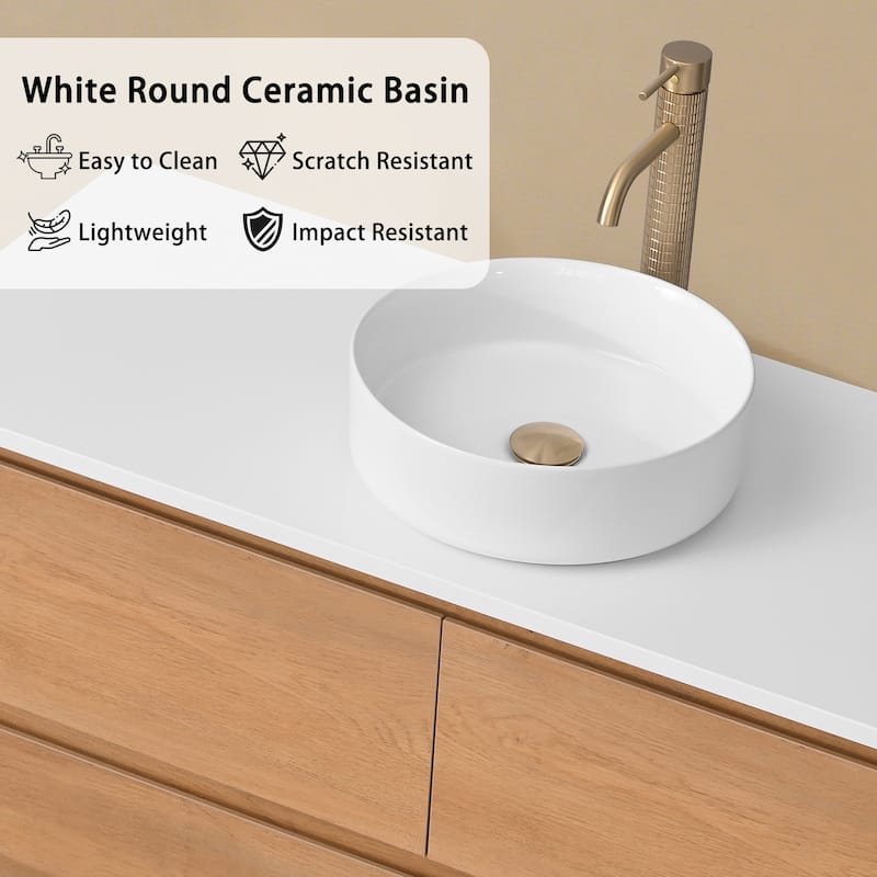Sylphar 48 inch Toffee Oak Floating Bathroom Vanity with White Quartz Top