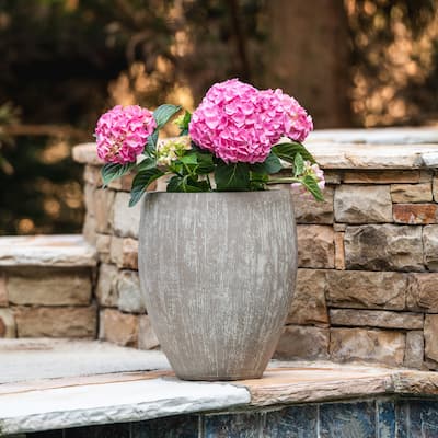 Southern Patio Kai Brown Resin 12.6-inch Outdoor Planter