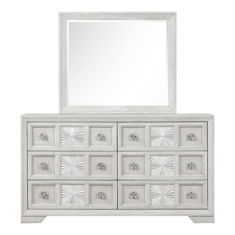 Furniture of America Jupiter 5-Piece Light Grey Wood Panel Bedroom Set