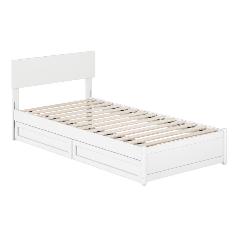 Wesley Platform Bed with Panel Footboard and Storage Drawers